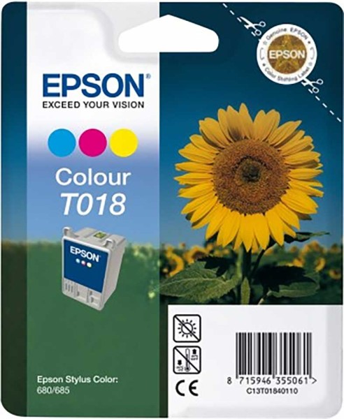 EPSON T018 Tinte dreifarbig Standardkapazität 37ml 300 Seiten