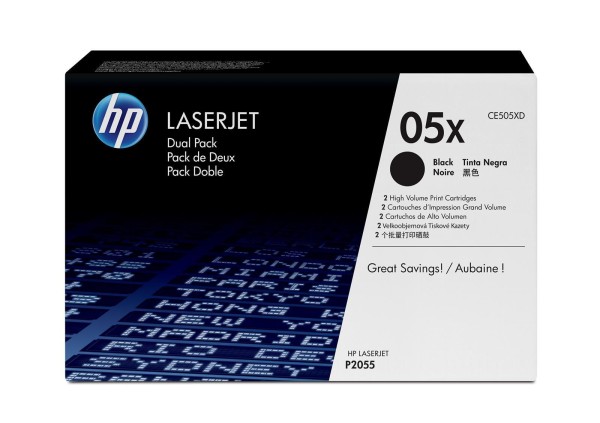 HP 05XD / CE505X Toner schwarz hohe Kapazität 2 x 6.500 Seiten 2er-Pack