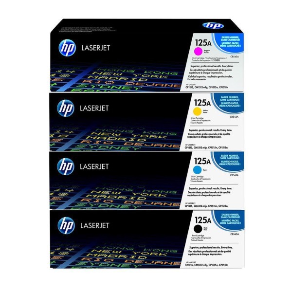 HP 125A Multipack (Schwarz, Cyan, Magenta, Yellow) für HP Color LaserJet CM1312/CP1215/CP1514/CP1515
