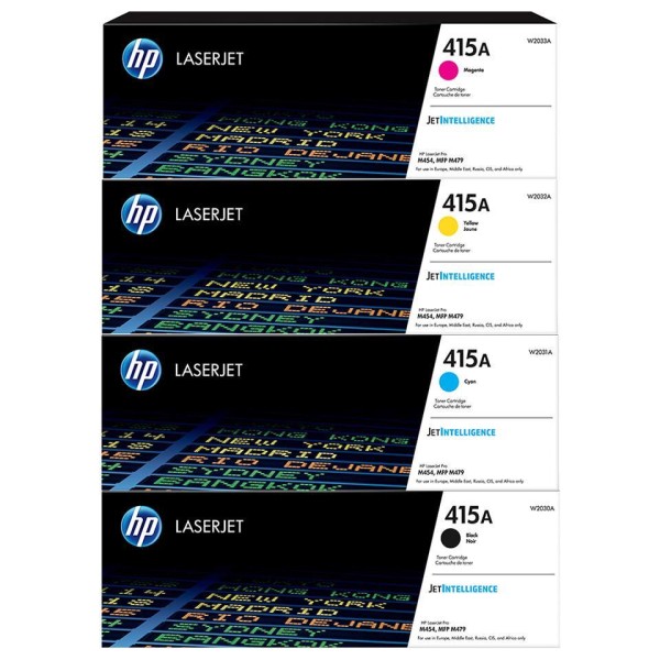 HP 415A Toner-Set (Schwarz, Cyan, Magenta, Yellow) für HP LaserJet Pro M479, M454